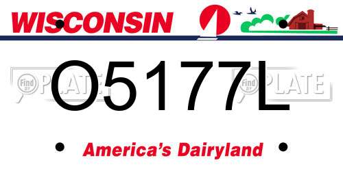 O5177L Wisconsin License Plate