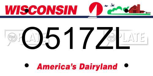O517ZL Wisconsin License Plate