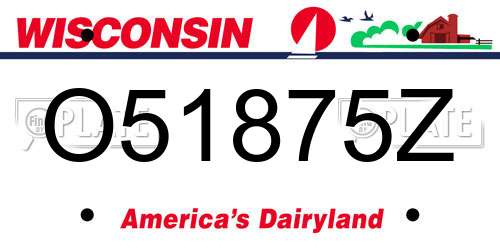 O51875Z Wisconsin License Plate