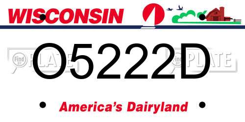 O5222D Wisconsin License Plate