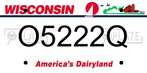 O5222Q Wisconsin License Plate
