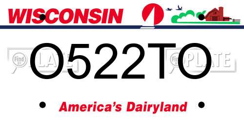 O522TO Wisconsin License Plate