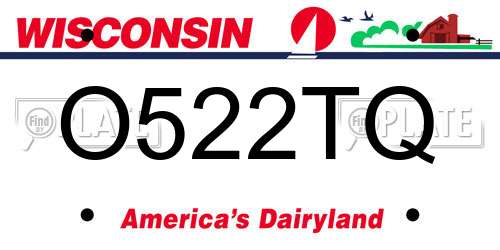 O522TQ Wisconsin License Plate