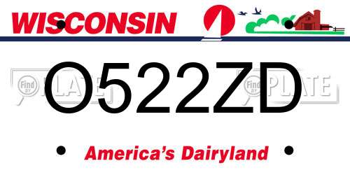 O522ZD Wisconsin License Plate