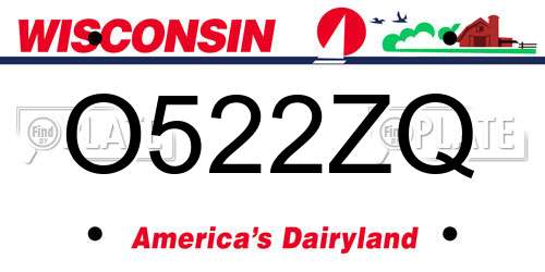 O522ZQ Wisconsin License Plate