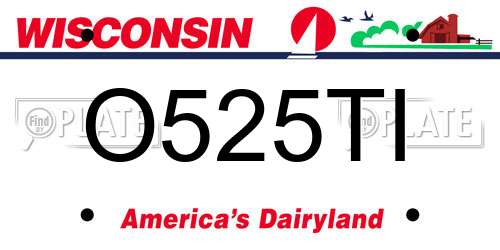 O525TI Wisconsin License Plate