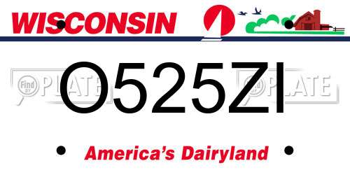 O525ZI Wisconsin License Plate
