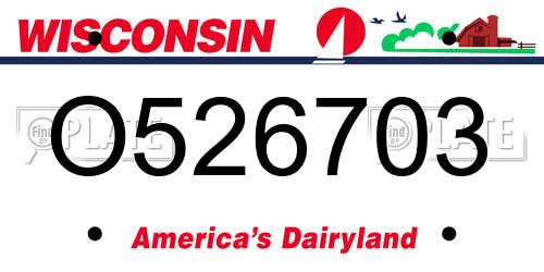 O526703 Wisconsin License Plate