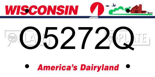 O5272Q Wisconsin License Plate