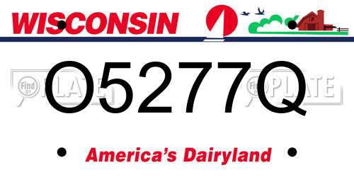 O5277Q Wisconsin License Plate