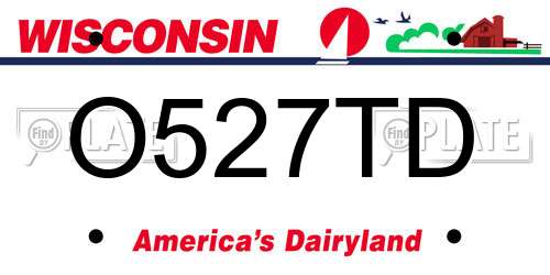 O527TD Wisconsin License Plate