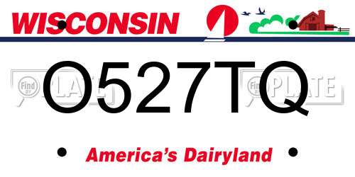 O527TQ Wisconsin License Plate