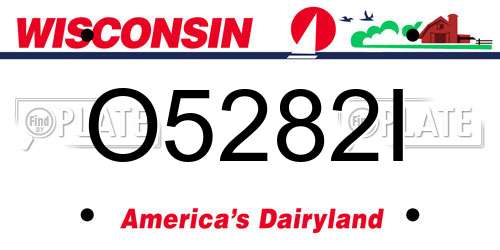 O5282I Wisconsin License Plate
