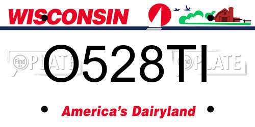 O528TI Wisconsin License Plate