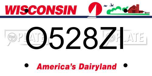O528ZI Wisconsin License Plate