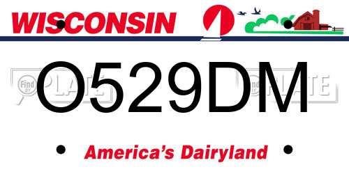 O529DM Wisconsin License Plate