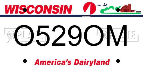 O529OM Wisconsin License Plate