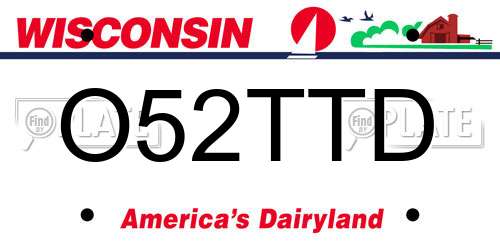 O52TTD Wisconsin License Plate