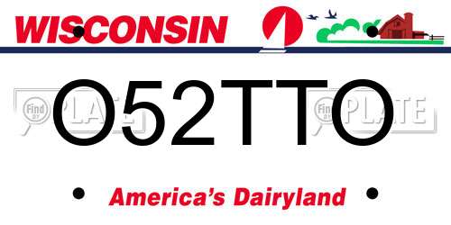 O52TTO Wisconsin License Plate