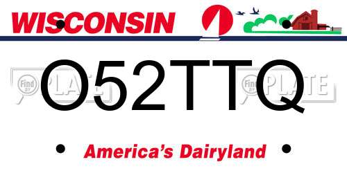 O52TTQ Wisconsin License Plate