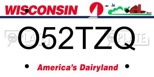 O52TZQ Wisconsin License Plate