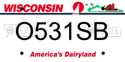 O531SB Wisconsin License Plate