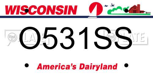 O531SS Wisconsin License Plate