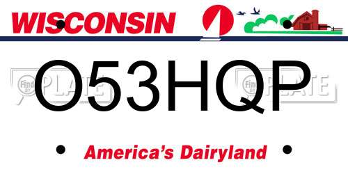 O53HQP Wisconsin License Plate