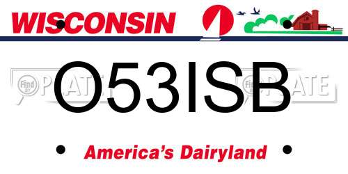O53ISB Wisconsin License Plate