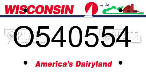 O540554 Wisconsin License Plate