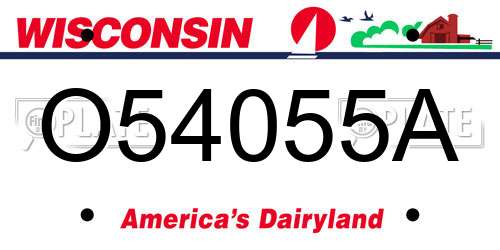 O54055A Wisconsin License Plate