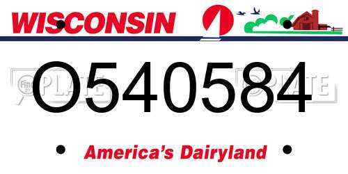 O540584 Wisconsin License Plate
