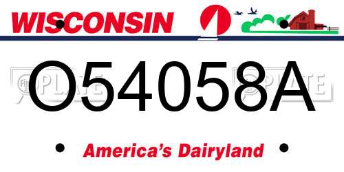 O54058A Wisconsin License Plate