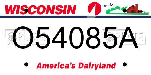 O54085A Wisconsin License Plate
