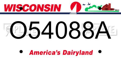 O54088A Wisconsin License Plate