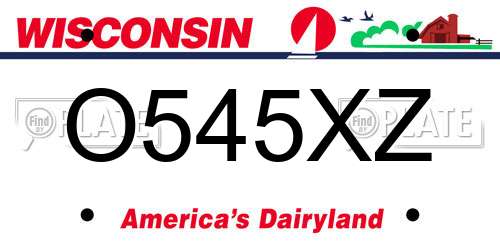 O545XZ Wisconsin License Plate