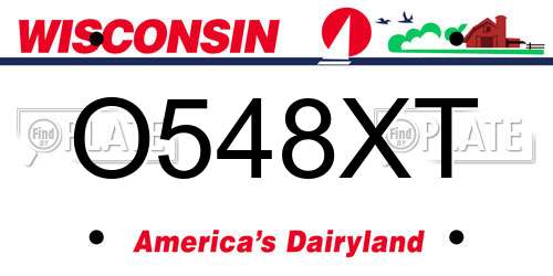 O548XT Wisconsin License Plate