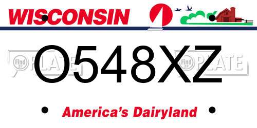 O548XZ Wisconsin License Plate