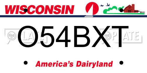 O54BXT Wisconsin License Plate