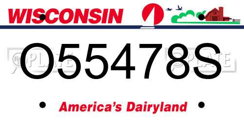 O55478S Wisconsin License Plate