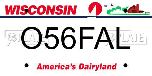 O56FAL Wisconsin License Plate