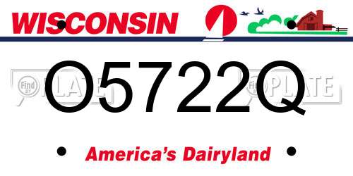 O5722Q Wisconsin License Plate