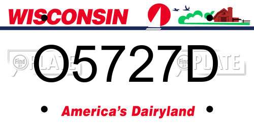 O5727D Wisconsin License Plate