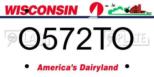O572TO Wisconsin License Plate