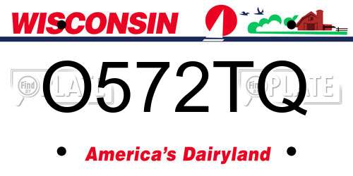 O572TQ Wisconsin License Plate
