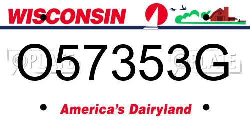 O57353G Wisconsin License Plate