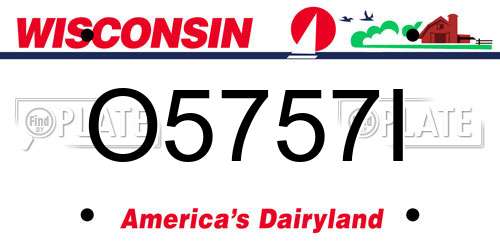 O5757I Wisconsin License Plate