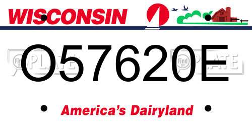 O57620E Wisconsin License Plate