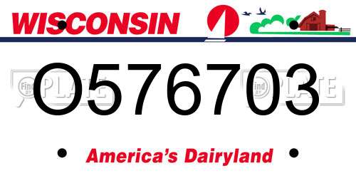 O576703 Wisconsin License Plate