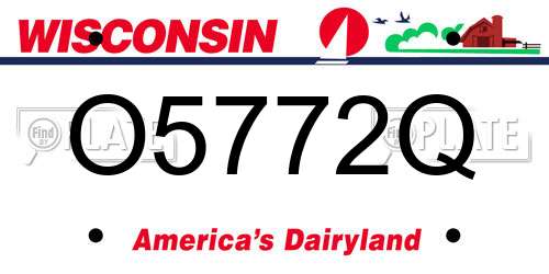 O5772Q Wisconsin License Plate